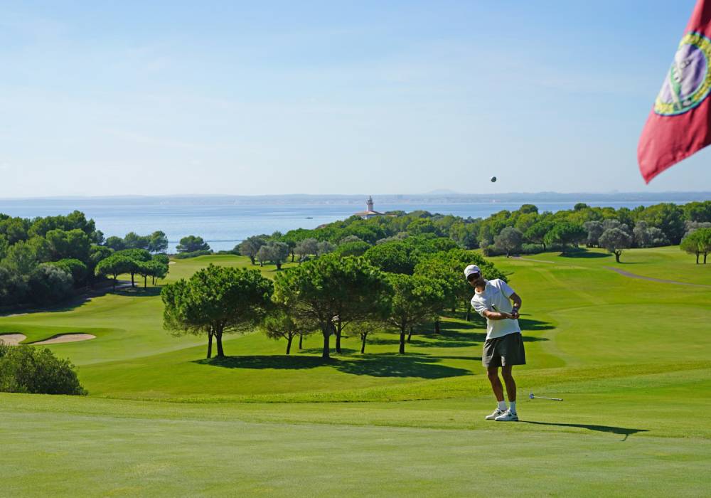 Golfer on a golf course in Spain