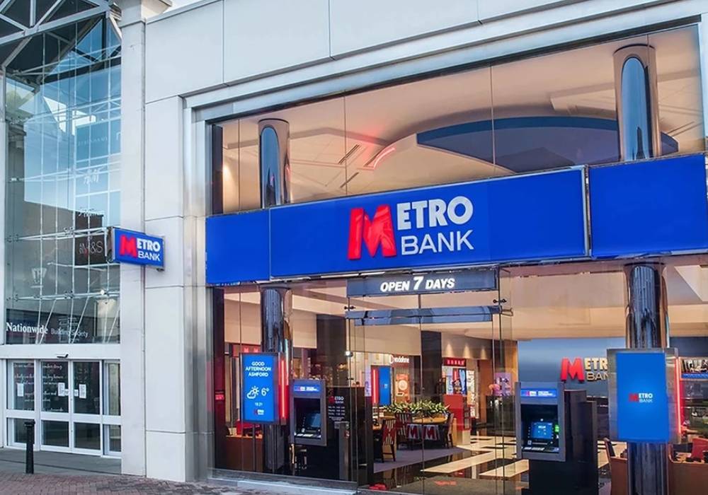 View of a Metro Bank branch from the outside